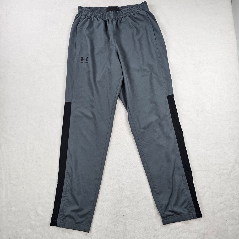 Under Armour Track Pants Mens XL Gray Excellent Ankle Zip Athletic Joggers